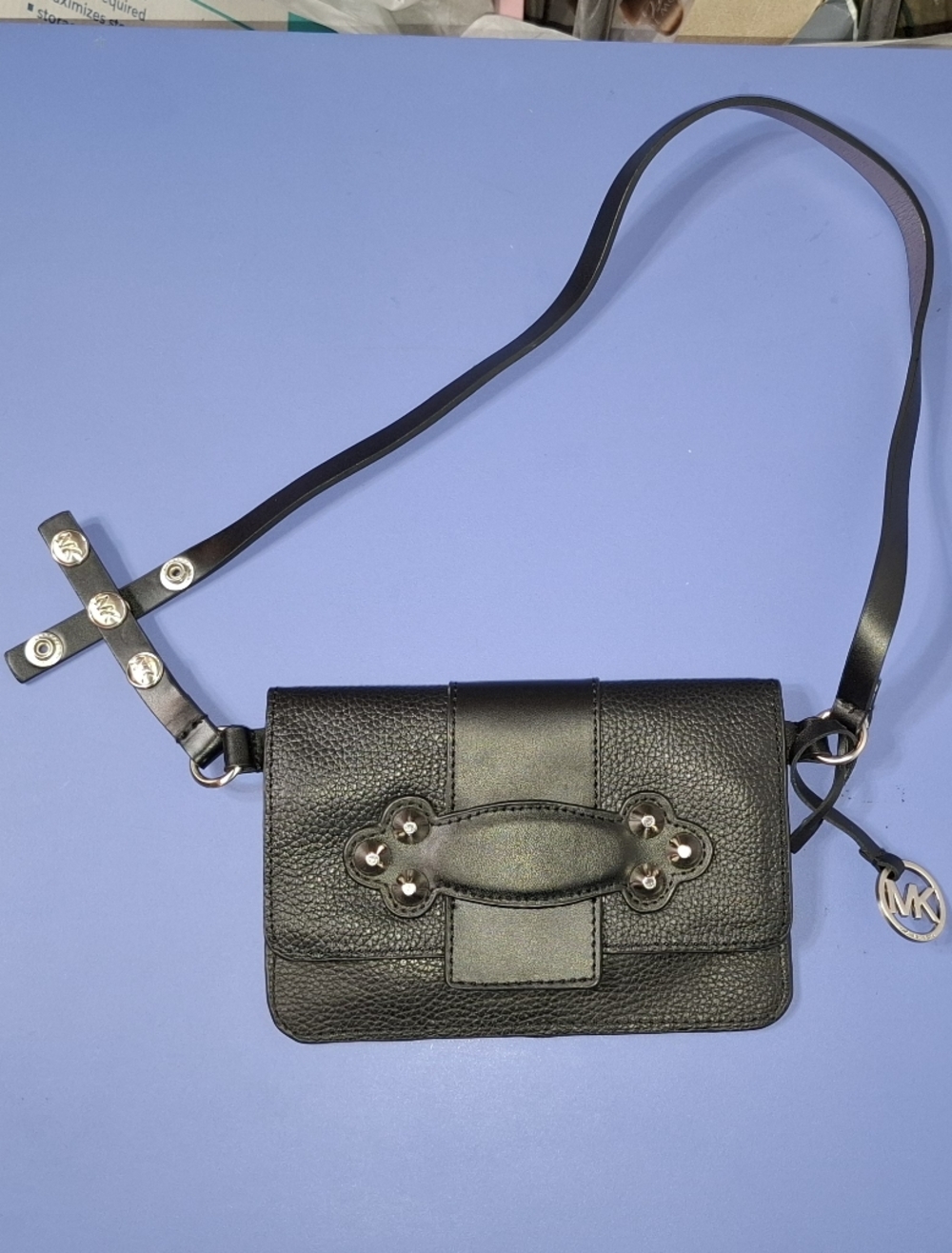 MICHAEL KORS Black Studded Leather Belt Bag PURSE- LIKE NEW